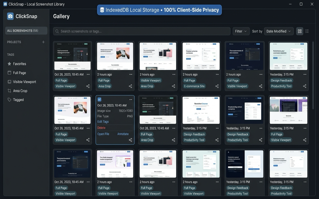 Client-Side vs Cloud Screenshot Tools: Why Local IndexedDB is Essential for Privacy